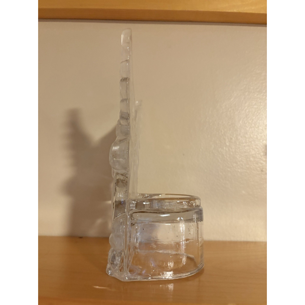 Vintage Frosted Glass Angel Tealight Candle Holder Musician Wings Figurine 6โ - Picture 4 of 6
